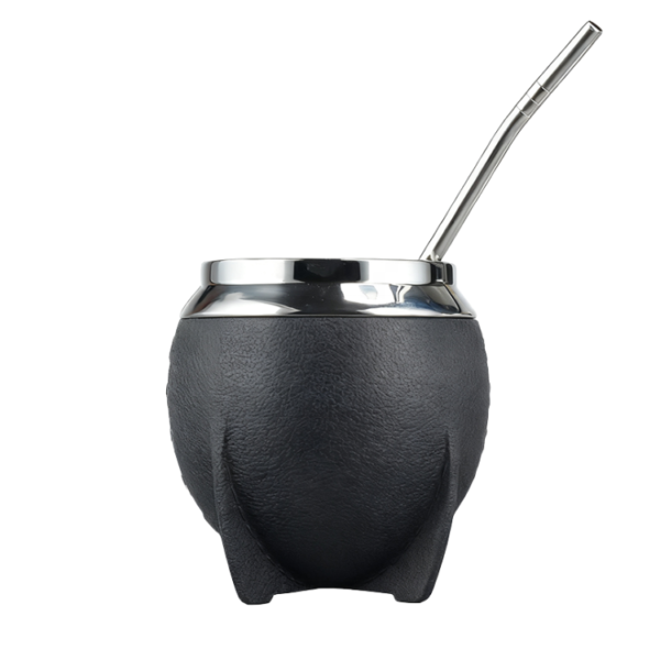 Mate šolja kožna 280 ml + filter slamčica